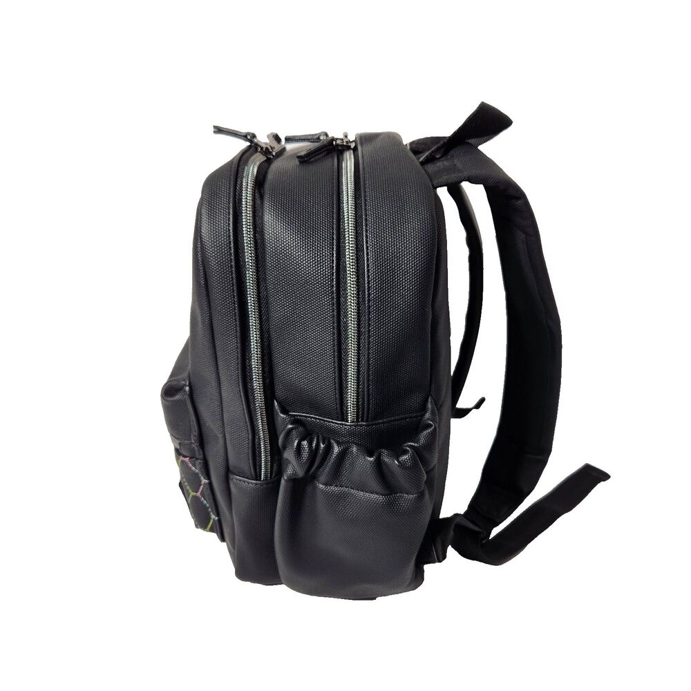 LUG Matte Luxe Cargo Mini Backpack Volley Black Vegan Faux Leather Top Handle - Picture 2 of 16